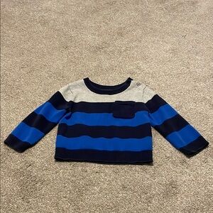 Baby Gap Striped Blue and Gray Sweater